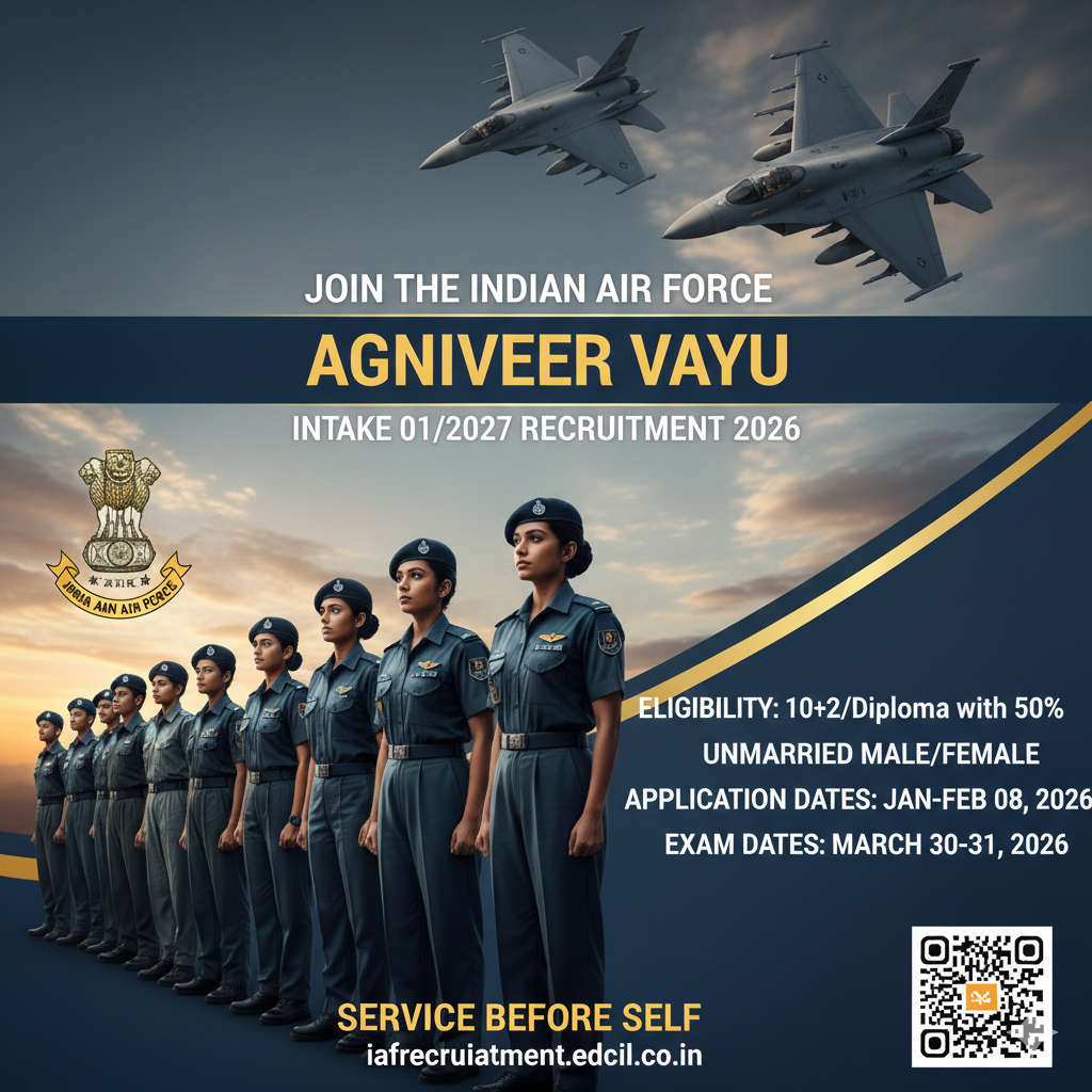 Indian Air Force Agniveer Vayu Intake 01/2027 Recruitment 2026